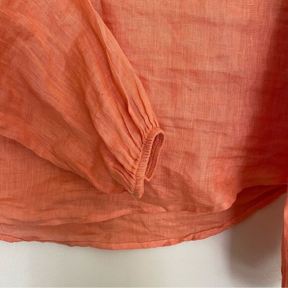 Bella Dahl 100% Linen Long Sleeve Button Loop Women's Pullover Top Blouse(SizeS) - Picture 11 of 12